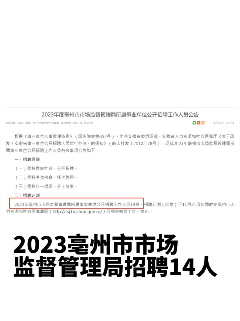 亳州市质量技术监督局最新招聘公告概览